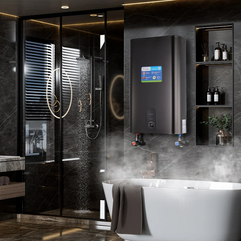 Space-Saving Matte Black Water Heater Space-Saving Matte Black Water Heater